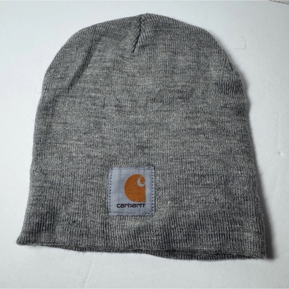 Carhartt Men's Knit Hat One-Size Warm Beanie Light Gray Skull Cap